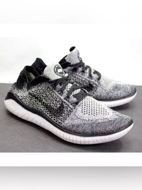 Nike Free RN Flyknit Womens Sz US 9.5 Oreo Black White Running Shoes 942839-101
